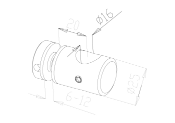 Glass Connectors - Model 4020 CAD Drawing